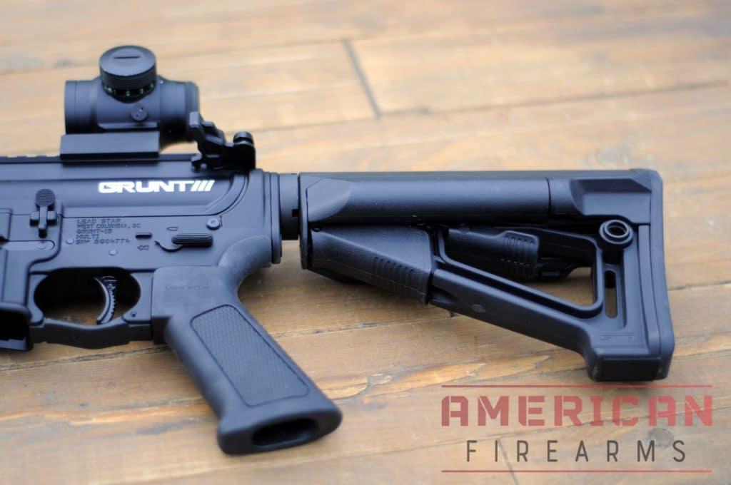 The STR compressed. Note the shielded operation lever and supplemental friction locking system up front.