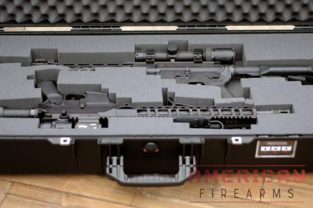 It tool me all of 10 minutes to configure the interior of the air case for my two ARs. The 1745 measures 44-inches in length, but if you need more there's a 55-inch single rifle Air case available.