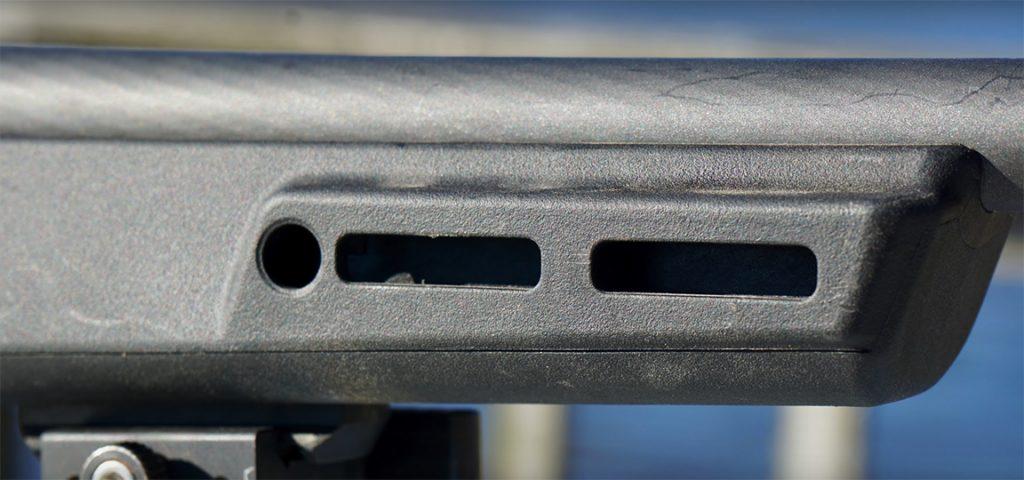 The heavy Palma barrel helps the Delta 5 achieve its guaranteed 0.5-inch MOA accuracy. It's got your hunting rifle and long range game covered.