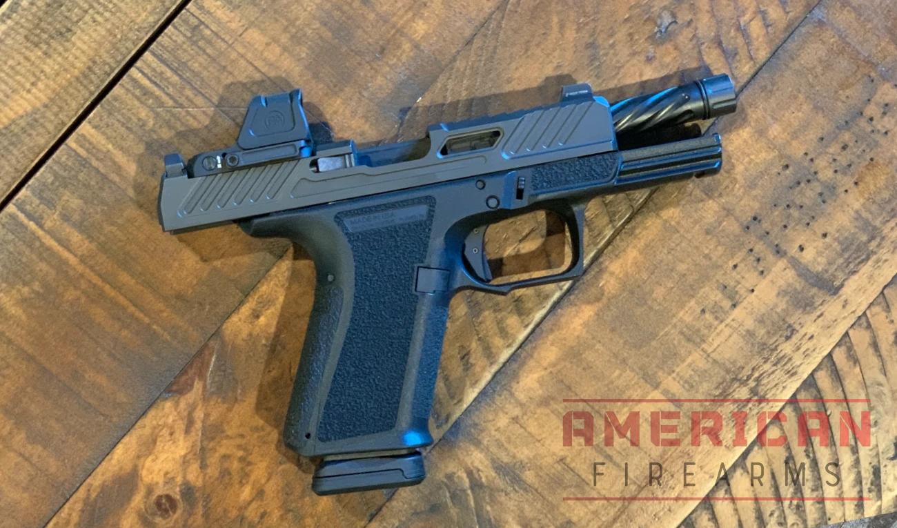 Shadow Systems MR920 (G19 Glock clone) comes with the threaded version of their fluted barrel.