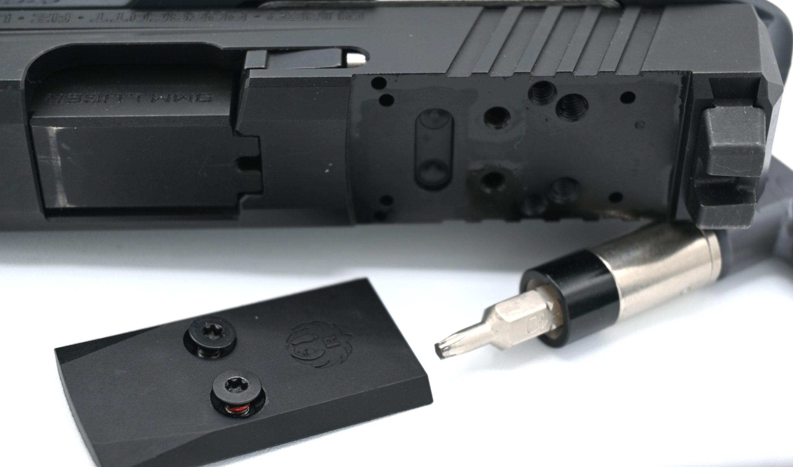 The RXM uses a series of removable dowel pins that allow direct mounting of red dot sights with RMR, DeltaPoint Pro, and RMSc footprints.