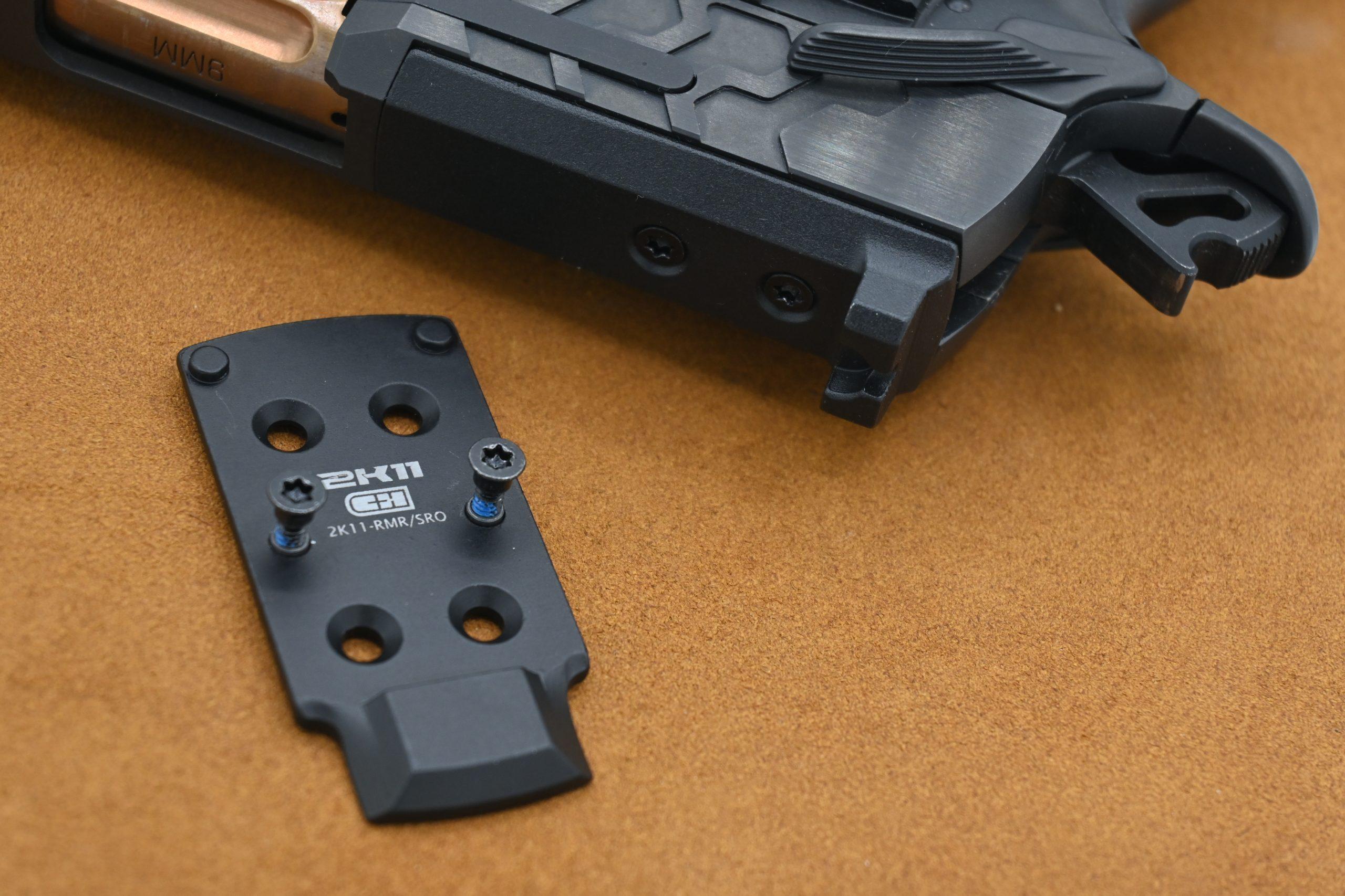 The included C&H Precision mounting plate accepts RMR-pattern optics reliably.