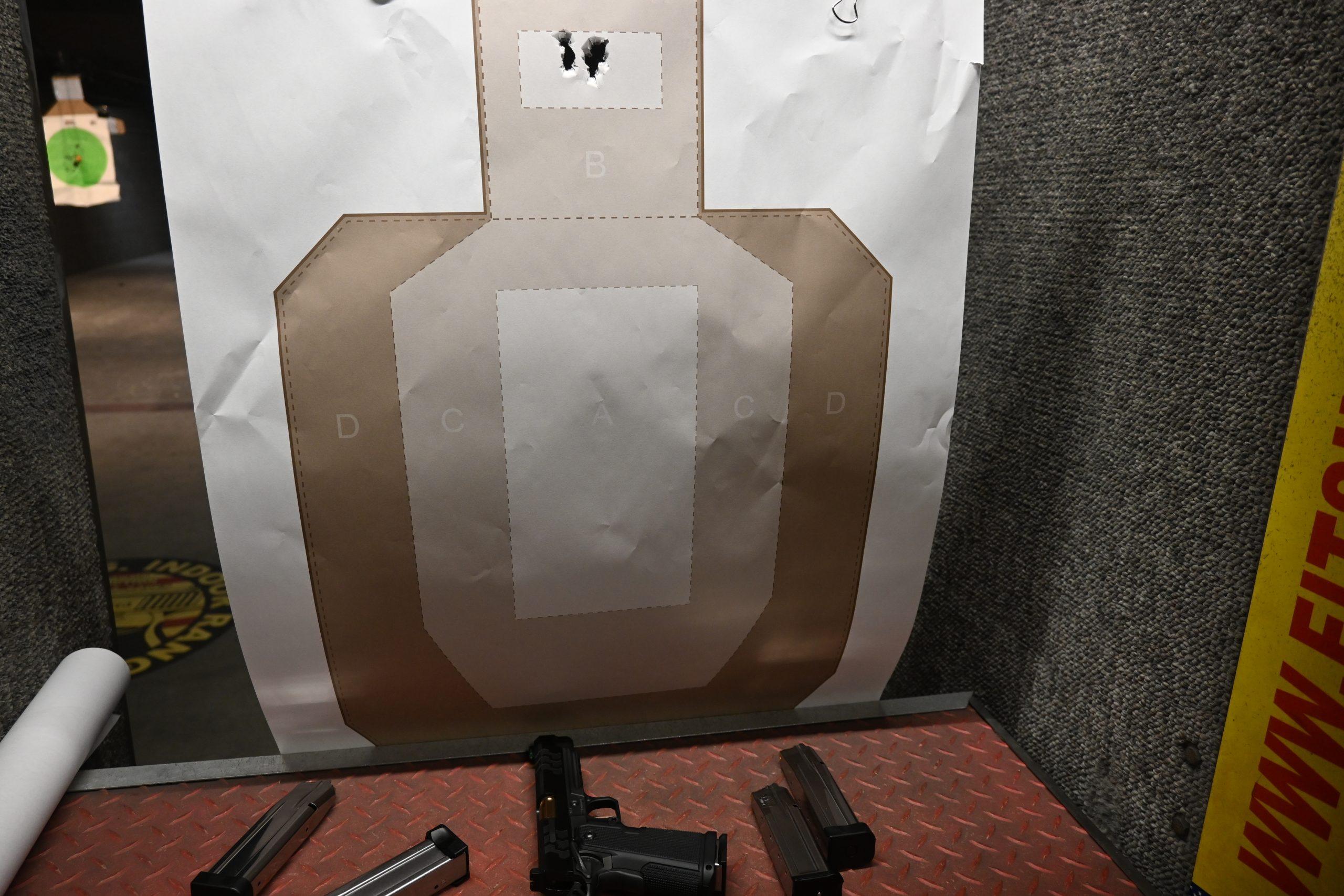 From sandbag rest at 25 yards, the 9mm model consistently produced sub-2-inch five shot groups with quality loads.