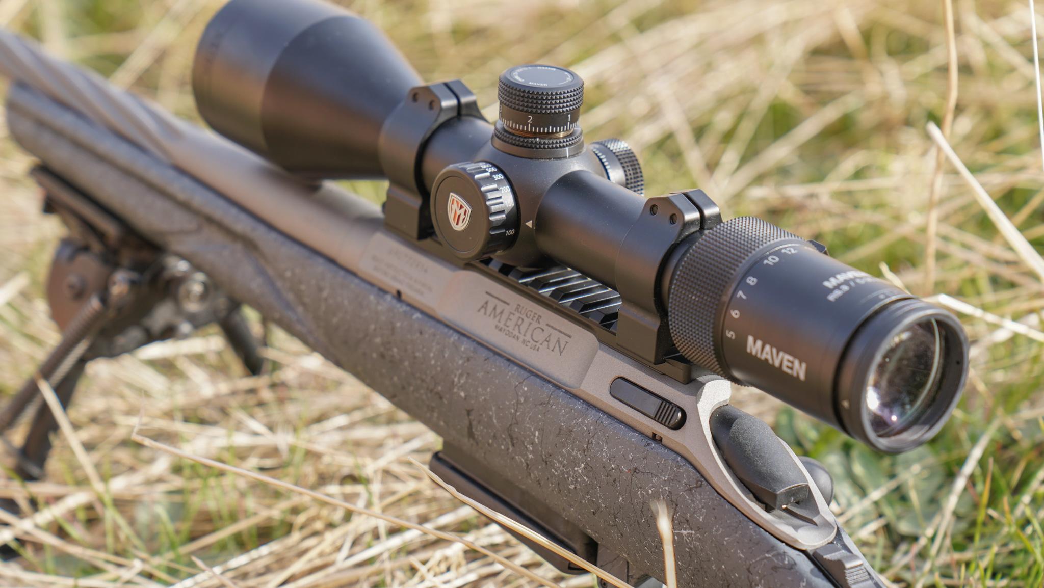 Pill-shaped bolt release button on the Ruger American receiver