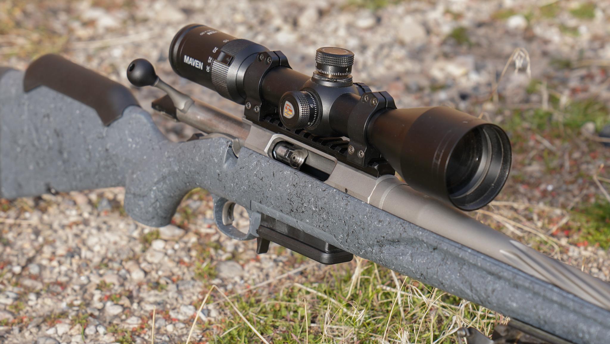 Scope mounted on Weaver-style bases on the Ruger American receiver