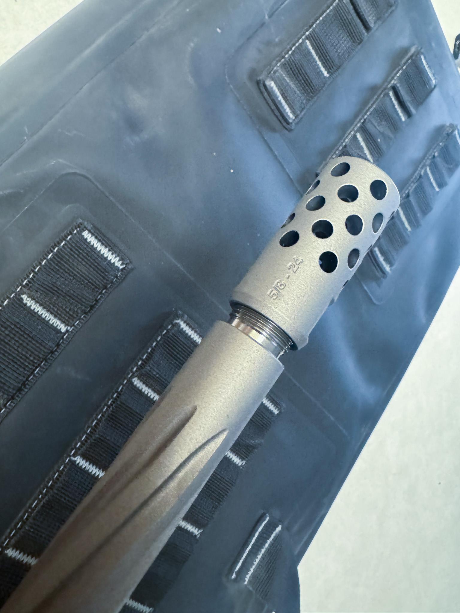 Threaded muzzle on the Ruger American Predator heavy barrel