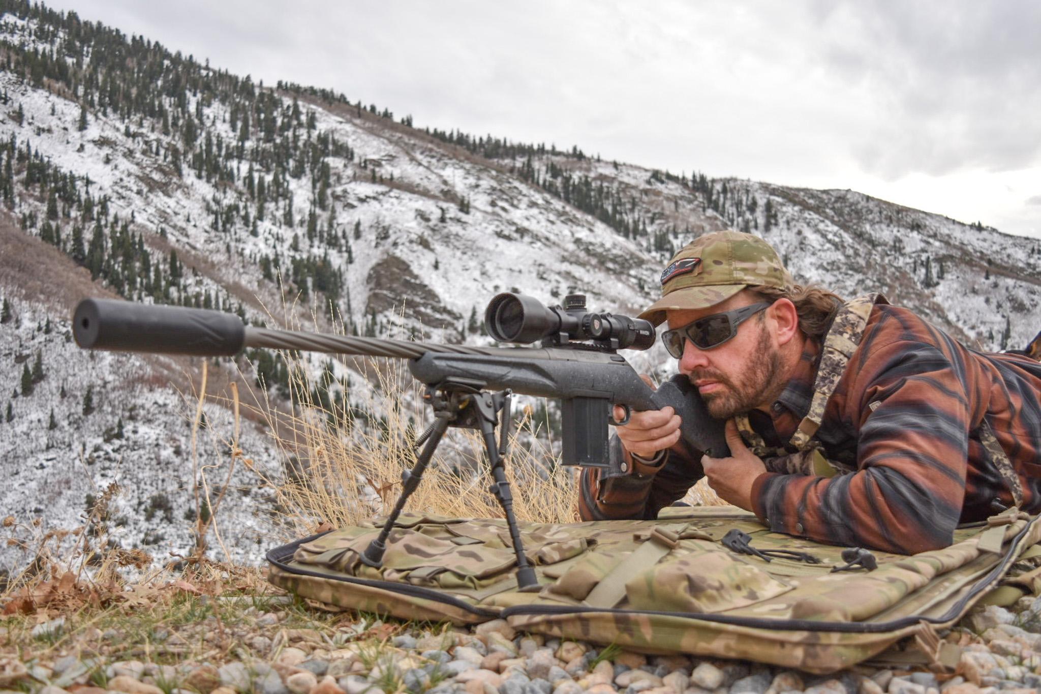 200-yard test group from the Ruger American measuring approximately 1 MOA