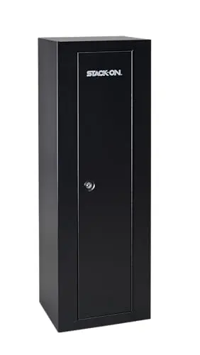 Stack-On 10 Gun Security Cabinet – Welded Steel, 3-Point Locking System, Foam Padded Interior, Black Gun Safe