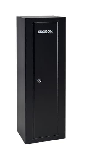 Stack-On 10 Gun Security Cabinet – Welded Steel, 3-Point Locking System, Foam Padded Interior, Black Gun Safe
