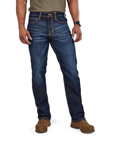 5.11 Tactical Men' Defender - Flex Jean - Straight, Dark Wash Indigo, 40x32