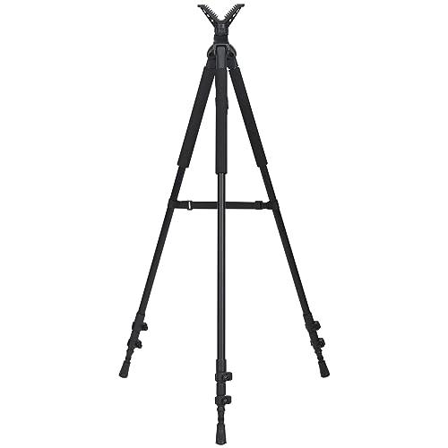 Leader Accessories Shooting Tripod for Rifles 3 -in-1 Shooting Stick Height Adjustable 20.08'' - 65.35" Lightweight Aluminum Alloy for Hunting