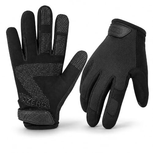 OZERO Work Gloves Men Women, Utility Mechanic Gloves, Black, L, 1 Pair