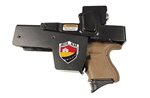 Jotto Gear Quick Access, Rugged Steel, Locking Handgun Holster for Car, Office, Many Locations