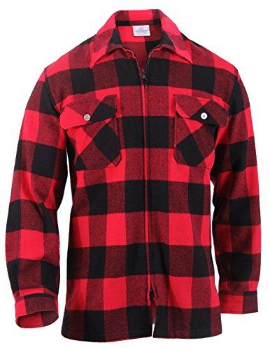 Rothco Tactical Flannel Shirt - Ultimate Concealed-Ops EDC Long Sleeve Button Down Shirt (Red, Large)